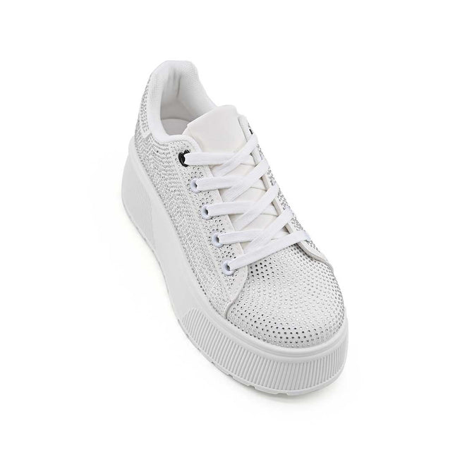 Pantofi Sport De Dama,Cu platforma,Din Piele ecologica intoarsa,D1515,Alb