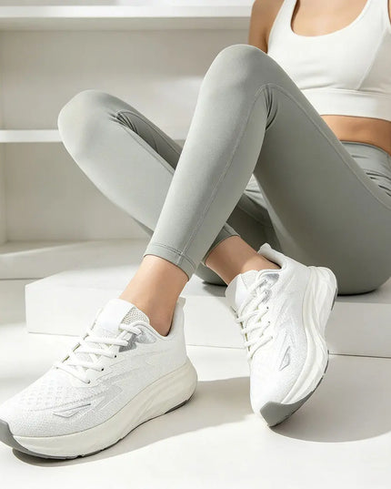 Pantofi sport de dama 0145, usori, din material textil - Alb