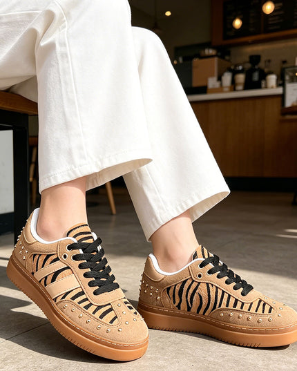 Pantofi Sport De Dama din piele ecologica intoarsa, D1420 - Leopard