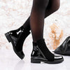 Ghete de dama,Din piele ecologica cu interior imblanit,GD1039,Negru Lucios