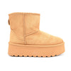Cizme de dama,tip Ugg,Din piele ecologica intoarsa,imblanite,CD1015,Camel