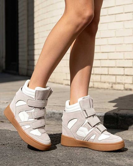Pantofi Sport De Dama,Cu platforma,Din Piele ecologica intoarsa,D1512,Alb
