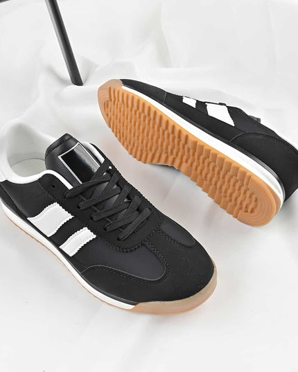 Pantofi sport de barbati din piele ecologica, B4064 - Negru