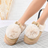 Papuci de casa Dama,Iepure cu pompon, Imblaniti,PD1057,Bej