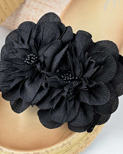 Papuci Casual De Dama din piele intoarsa ecologica, PD1089 - Negru