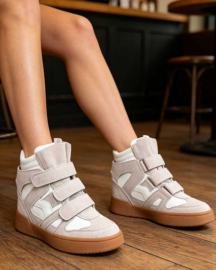 Pantofi Sport De Dama,Cu platforma,Din Piele ecologica intoarsa,D1512,Alb