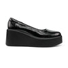 Pantofi casual de dama,Din piele ecologica,Cu platforma,P1258, Negru Lucios
