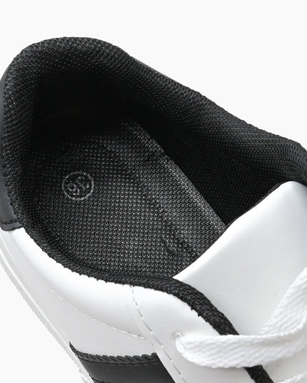 Pantofi sport de dama,D1310,Din piele ecologica,Alb cu Negru