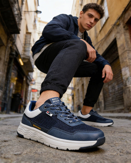 Pantofi sport de barbati din material textil, B4075 - Albastru