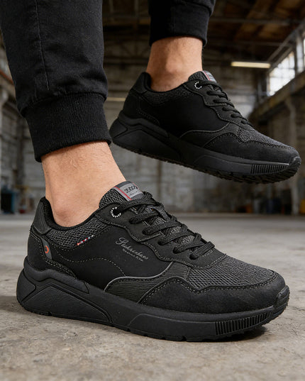 Pantofi sport de barbati cu inseretii din plasa - B4063.Negru