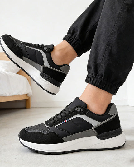 Pantofi sport de barbati din material textil, B4056 - Negru