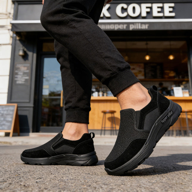 Pantofi sport de barbati,cu inseretii din plasa,B4030,Negru