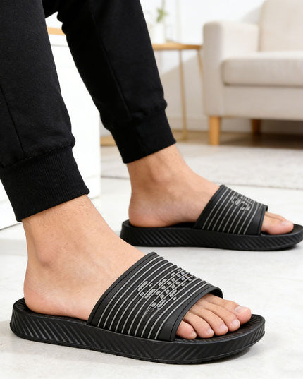 Papuci de casa Barbati din PVC, PB2026 - Negru