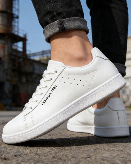 Pantofi sport de barbati piele ecologica, B4040 - Alb