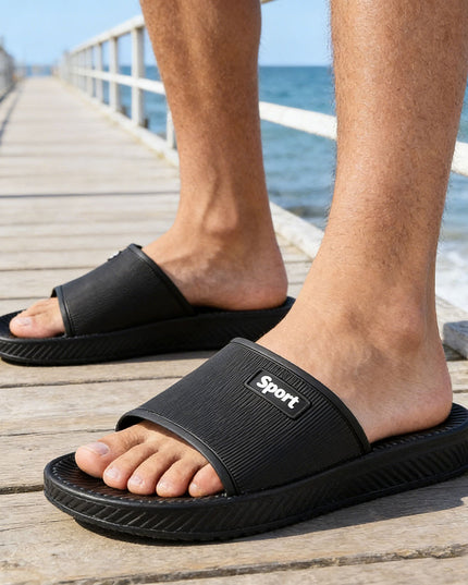 Papuci de casa Barbati din PVC, PB2028 - Negru