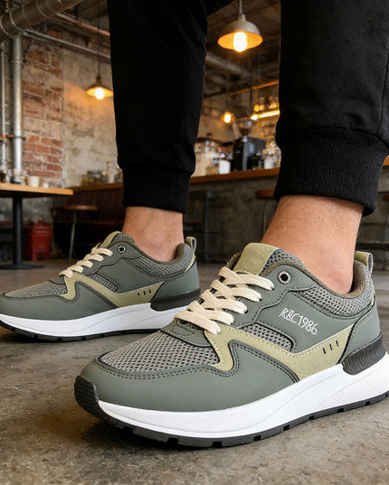 Pantofi sport de barbati din material textil, B4053 - Verde
