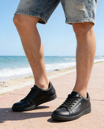 Pantofi sport de barbati piele ecologica, B4040 - Negru