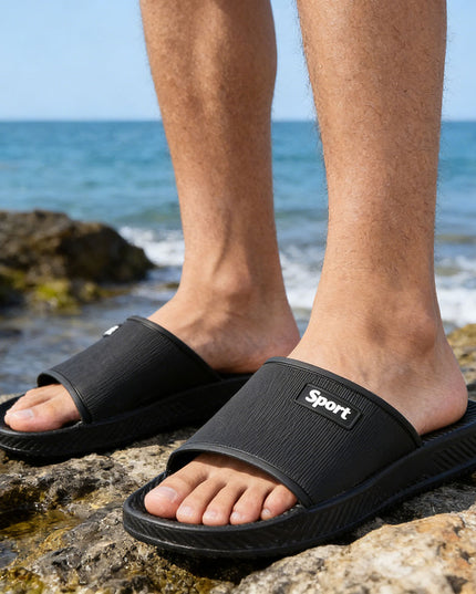 Papuci de casa Barbati din PVC, PB2028 - Negru