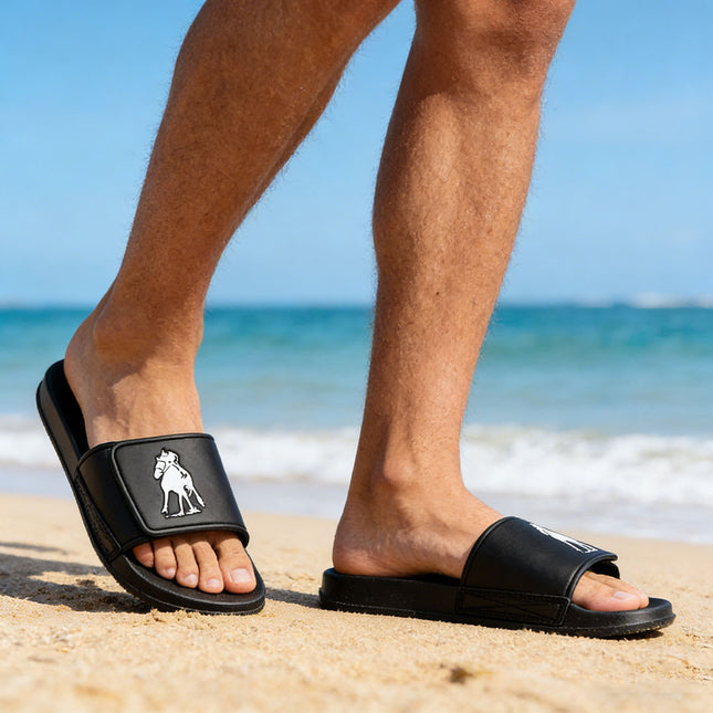 Papuci de casa Barbati,Din piele ecologica,PB2019,Negru