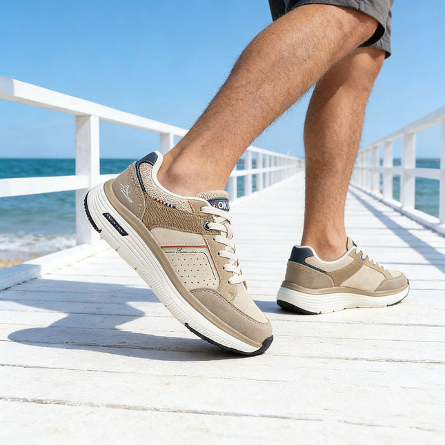 Pantofi sport de barbati,din piele ecologica,B4061,Bej