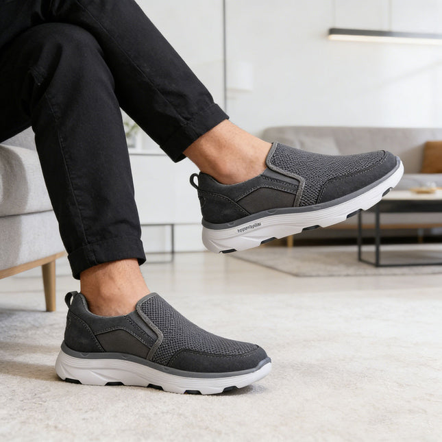 Pantofi sport de barbati,cu inseretii din plasa,B4030,Gri