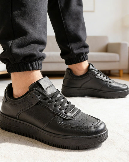 Pantofi sport de barbati piele ecologica, B4041 - Negru