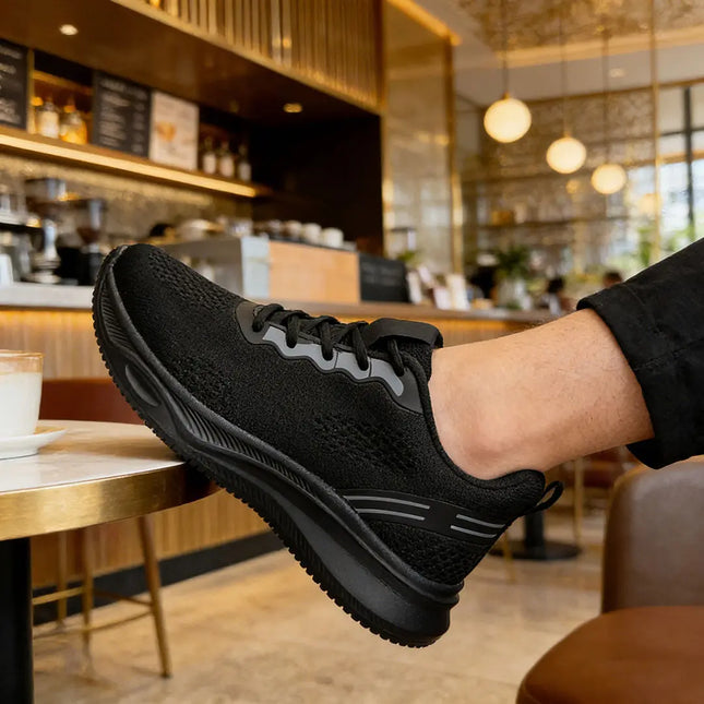 Pantofi sport de barbati, Usori,din material textil, 1295,Negru OEM