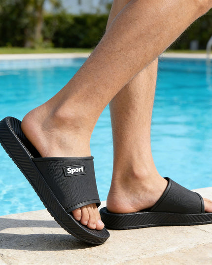 Papuci de casa Barbati din PVC, PB2028 - Negru