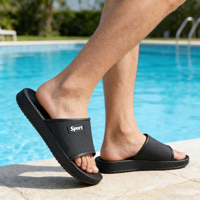 Papuci de casa Barbati din PVC, PB2028 - Negru