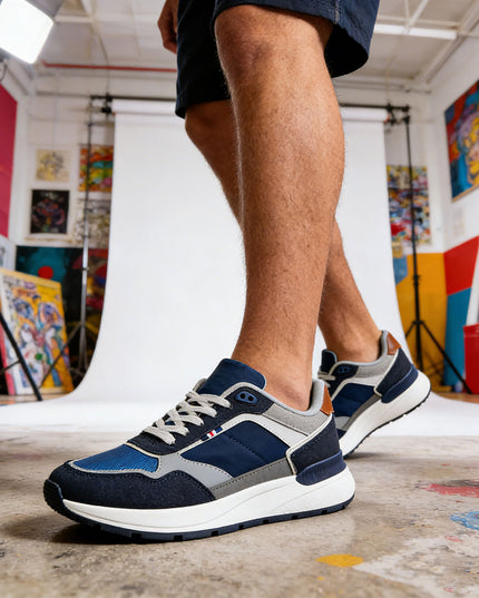Pantofi sport de barbati din material textil, B4056 - Albastru