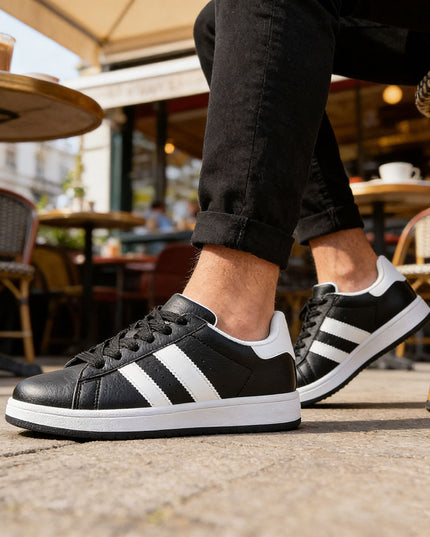 Pantofi sport de barbati din piele ecologica, B4059 - Negru