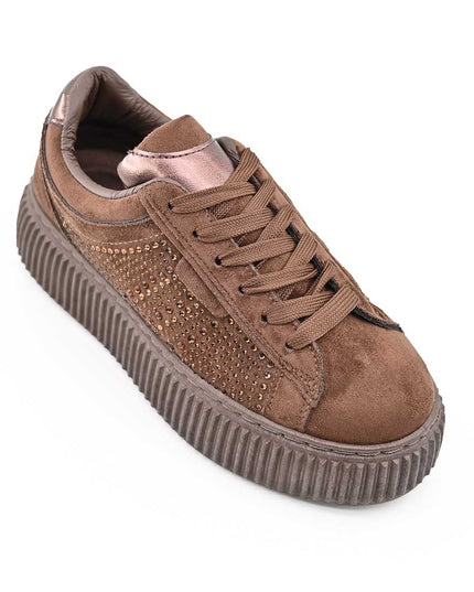 Pantofi Sport De Dama,Din Piele ecologica intoarsa,D1513,Maro