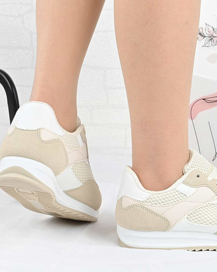 Pantofi Sport De Dama din material textil, D1495 - Bej