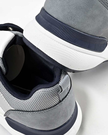 Pantofi sport de barbati cu inseretii din plasa, B4055 - Gri