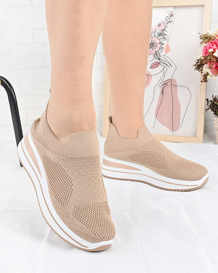 Pantofi Sport De Dama din material textil, D1492 - Khaki