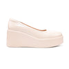 Pantofi casual de dama,Din piele ecologica,Cu platforma,P1258, Bej Lucios