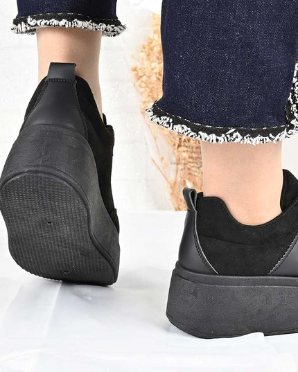 Pantofi Sport De Dama din Piele ecologica, D1482 - Negru