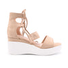 Sandale de dama,Cu platforma,Din Piele Ecologica Intoarsa,SA32,Bej