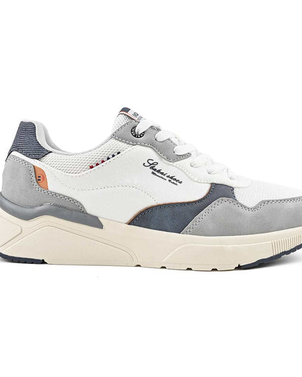 Pantofi sport de barbati cu inseretii din plasa - B4063.Alb