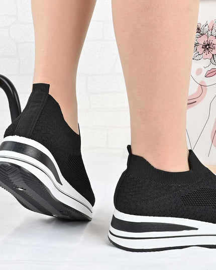 Pantofi Sport De Dama din material textil, D1492 - Negru