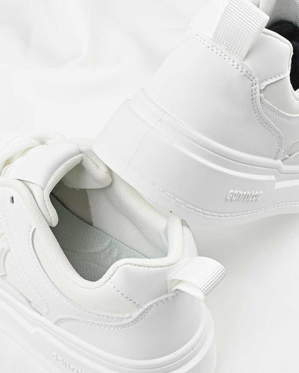 Pantofi sport de barbati din piele ecologica, B4067 - Alb