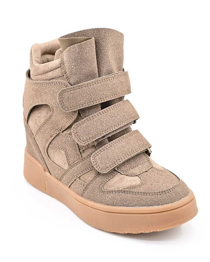 Pantofi Sport De Dama,Cu platforma,Din Piele ecologica intoarsa,D1512,Kaki