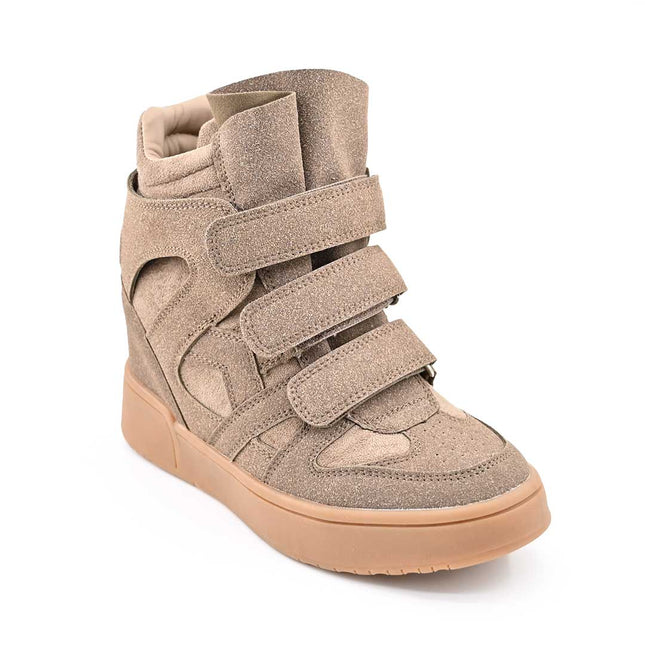 Pantofi Sport De Dama,Cu platforma,Din Piele ecologica intoarsa,D1512,Kaki