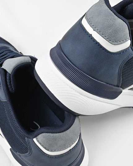 Pantofi sport de barbati din piele ecologica, B4069 - Albastru inchis