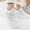 Pantofi Sport De Dama,Cu insertii de plasa,D1475,Alb