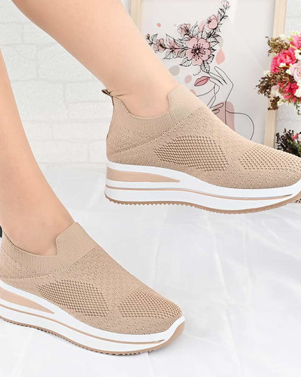 Pantofi Sport De Dama din material textil, D1492 - Khaki