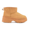 Cizme de dama,tip Ugg,Din piele ecologica intoarsa,imblanite,CD1052,Camel