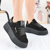 Pantofi Sport De Dama,Din Piele Ecologica,Cu Platforma,D1449,Negru