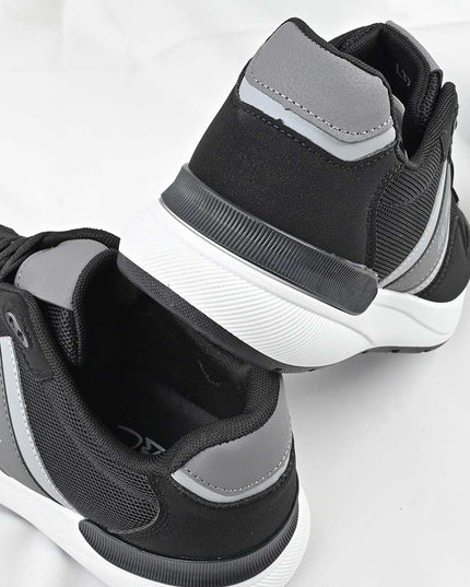 Pantofi sport de barbati din piele ecologica, B4069 - Negru