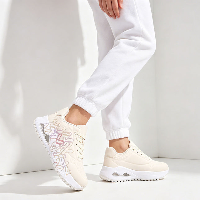 Pantofi Sport De Dama,Din Piele Ecologica,D1430.Bej